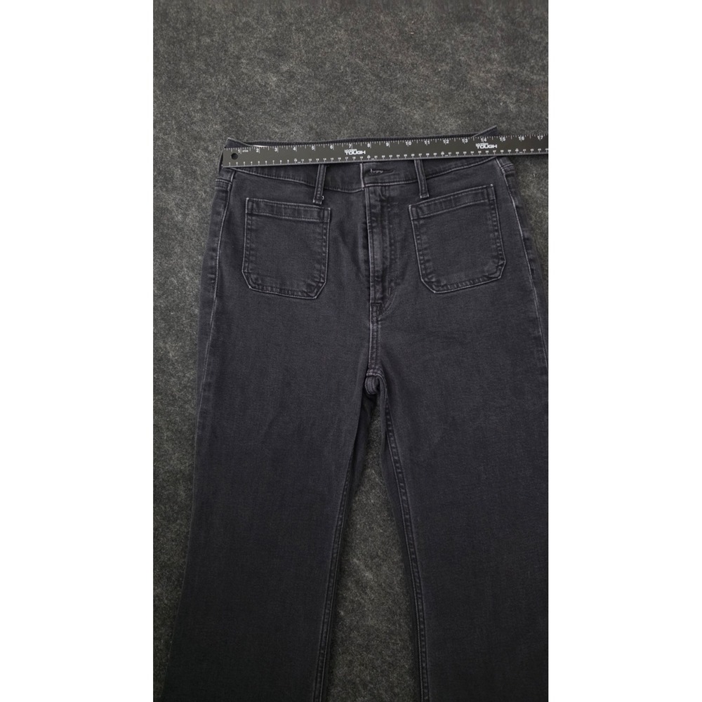 Gap 70s Flare High Rise Jeans Washed Black Patch Pocket Denim 30 10R